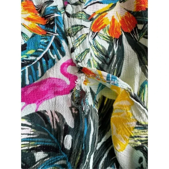 Swim by Cacique Tropical Flamingo Midi Skirt 18/20 Multicolor Floral Side Slits - Picture 5 of 9